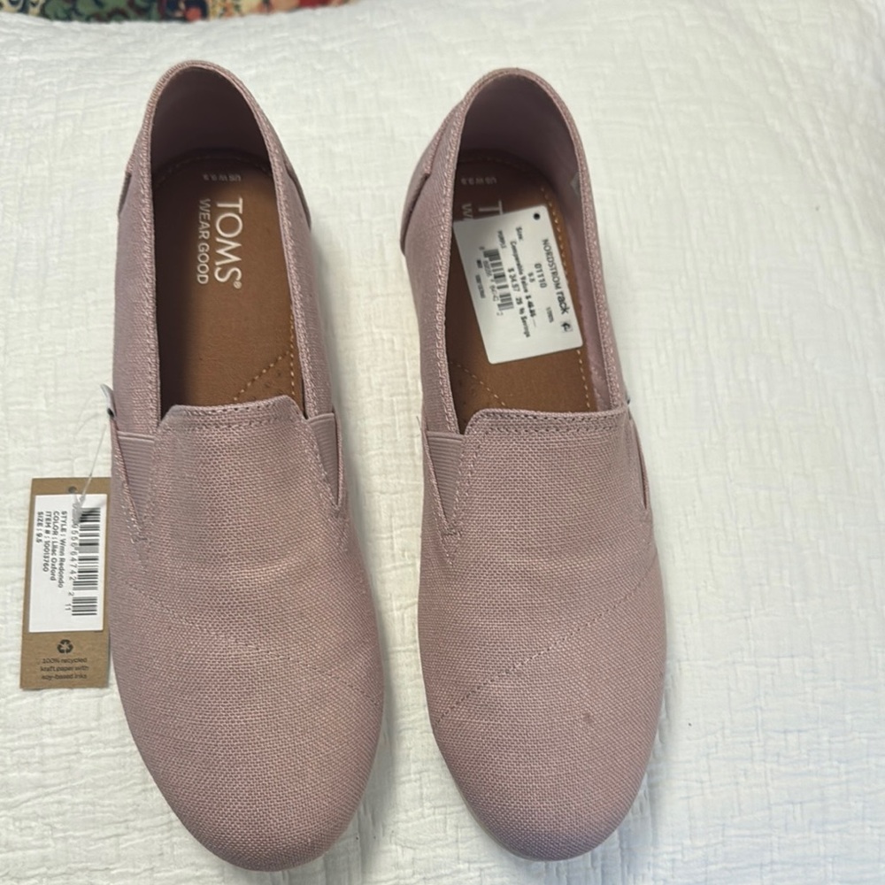 TOMS Women's Pink Slip-On Shoes - Brand New